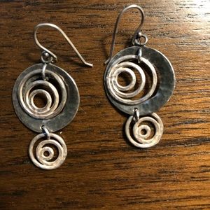 Silpada Sterling silver vintage antiqued hammered swirl earrings